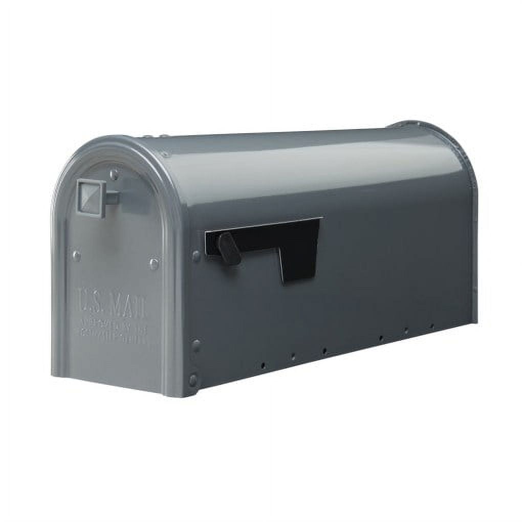 Edson Medium Gray Galvanized Steel Post Mount Mailbox