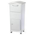 thumbnail image 1 of Architectural Mailboxes Elephantrunk® Package Delivery Box for Outside, Extra Large Lockable with Hopper Door, Heavy Duty Aluminum, Anti-Theft Baffle Porch Pirate Protection, White, 1 of 7