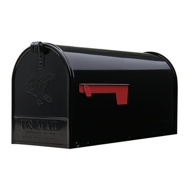 Architectural Mailboxes Elite Black Post Mount Mailbox, Large, Steel, Rust Resistant