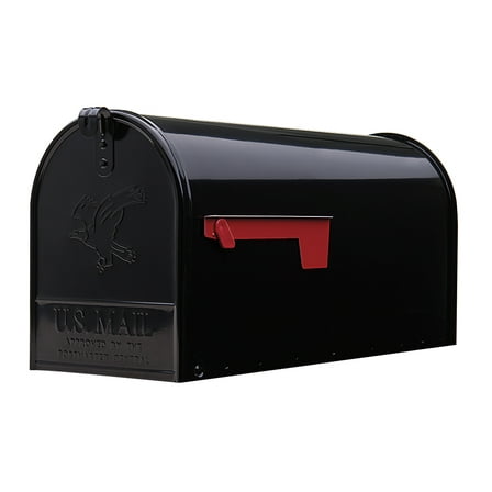 Architectural Mailboxes Elite Galvanized Steel, Large, Post-Mount Mailbox in Black