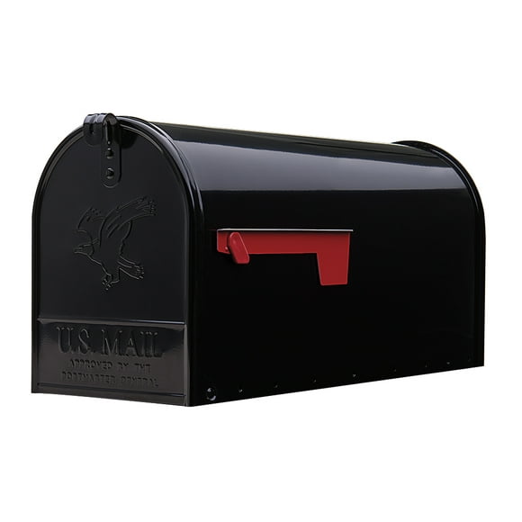 Architectural Mailboxes Elite Black Post Mount Mailbox, Large, Steel, Rust Resistant