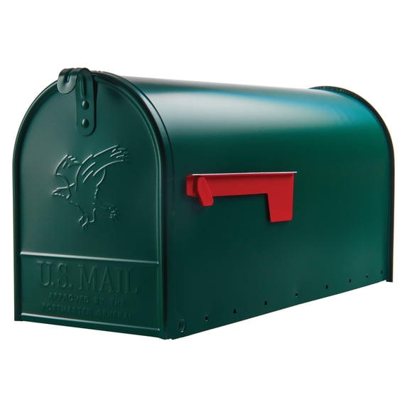 Architectural Mailboxes, Large Steel Post-Mount Mailbox in Green ...