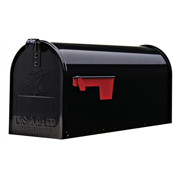 Architectural Mailboxes Elite Galvanized Steel, Medium, Post-Mount Mailbox in Black