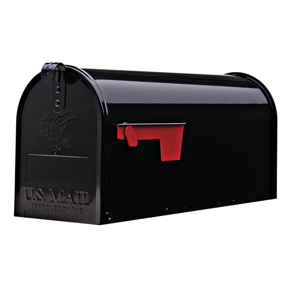 Architectural Mailboxes Elite Galvanized Steel, Medium, Post-Mount Mailbox in Black