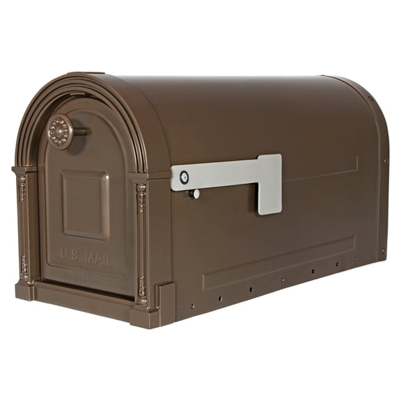 Architectural Mailboxes Garrison Galvanized Steel, Large, Post-Mount Mailbox in Venetian Bronze