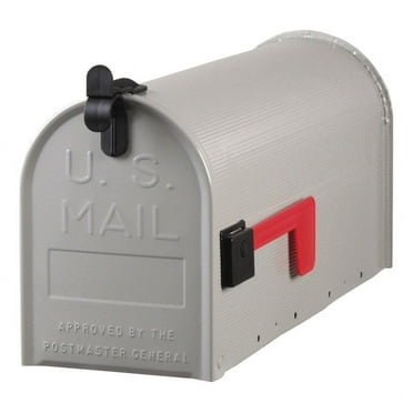 Architectural Mailboxes Grayson Galvanized Steel, Medium, Post-Mount Mailbox in Grey