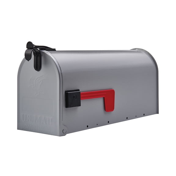 Architectural Mailboxes Grayson Galvanized Steel, Medium, Post-Mount Mailbox in Grey