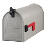 Architectural Mailboxes Grayson, Medium, Steel, Post Mount Mailbox, Gray, ST1000AM