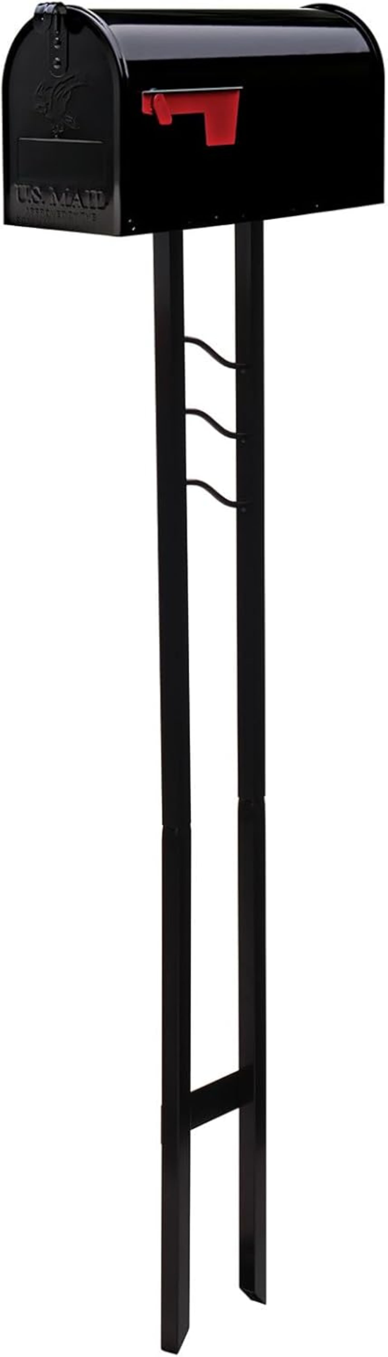 Mailbox To Go Galvanized Steel Mailbox and Post Kit, Black, Medium Capacity