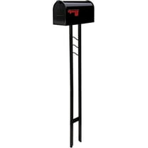 Mailbox To Go Galvanized Steel Mailbox and Post Kit, Black, Medium Capacity