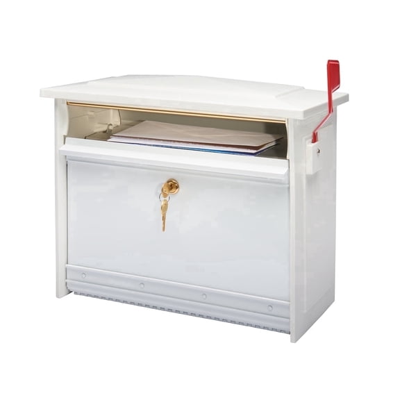 Architectural Mailboxes Mailsafe Locking, Plastic, Medium, Wall-Mount Mailbox in White