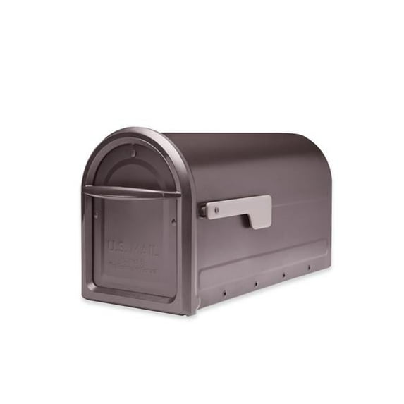 Architectural Mailboxes 7900-2RZ-CG-10 Mapleton Post Mount Mailbox with Premium Champagne Flag - Rubbed Bronze - Large