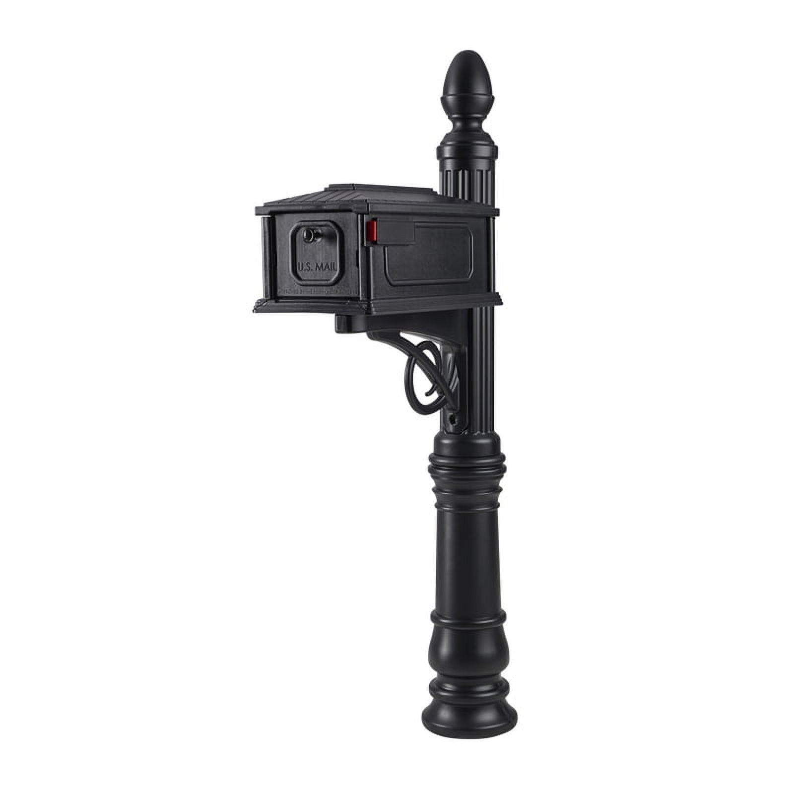 Medium Black Decorative Plastic Post Mount Mailbox