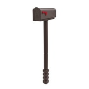 Architectural Mailboxes Newbury Plastic, Medium, Mailbox and Post Kit in Mocha