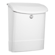 Architectural Mailboxes Parkside Locking Wall Mount Mailbox, White, Medium