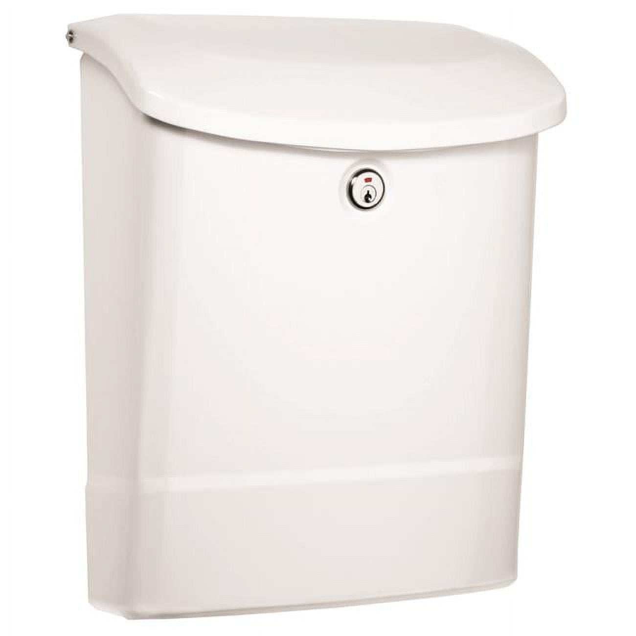 White Steel Locking Wall Mount Mailbox with Keys