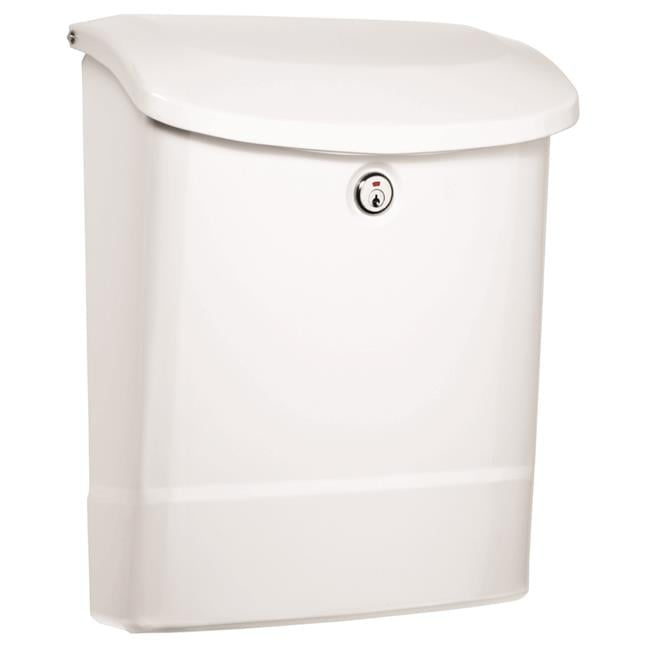 White Steel Locking Wall Mount Mailbox with Keys
