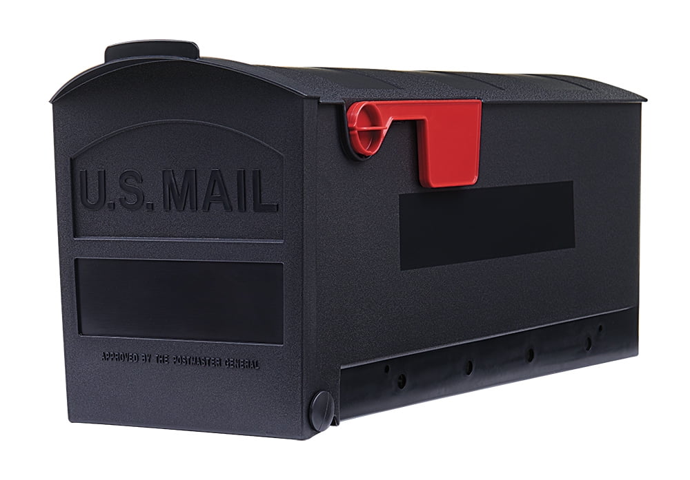 Patriot Medium Black Plastic Post Mount Mailbox