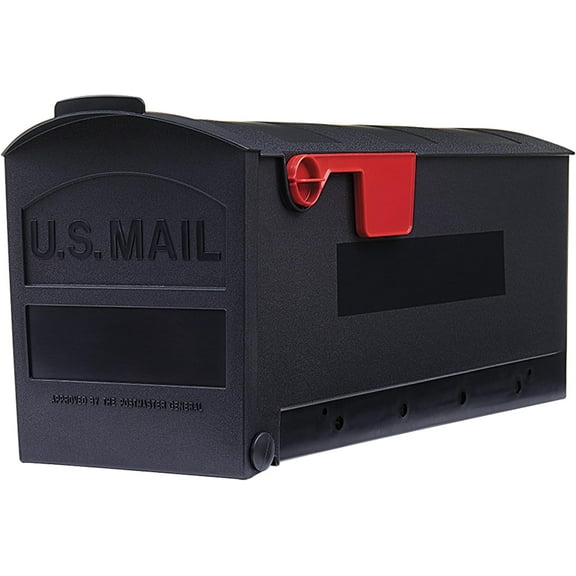 Architectural Mailboxes Plastic Post Mailbox, Code E Compatible, Black, Medium Capacity