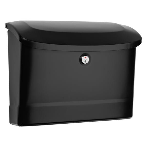 Architectural Mailboxes Princeton™ Locking, Wall-Mounted Mailbox for Outside, Metal Galvanized Steel Medium Mail box with Lock and Key Drop Box, Black