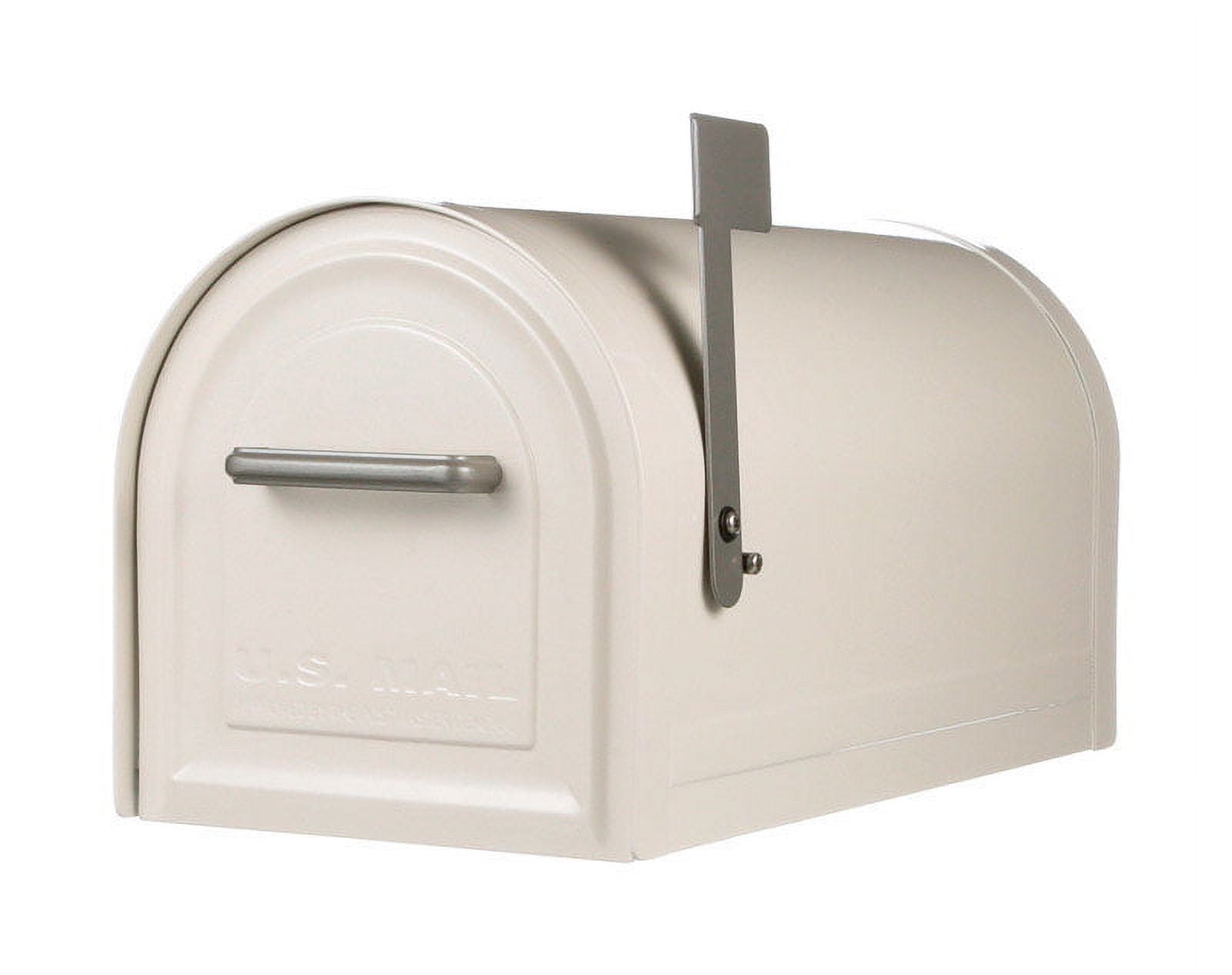 Large White Steel Locking Post Mount Mailbox