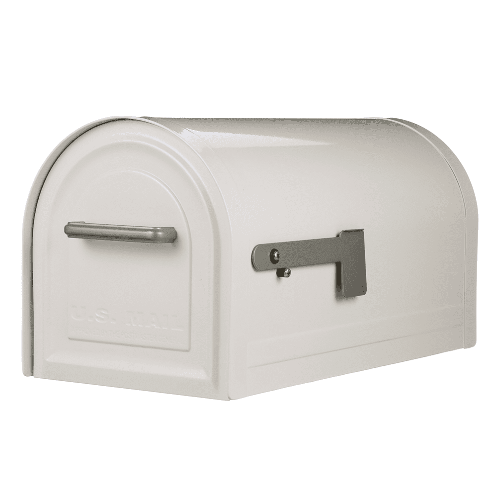 Architectural Mailboxes Reliant Large, Locking, Post Mount Mailbox, White, MB981WAM