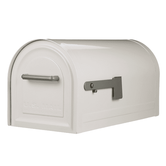 Architectural Mailboxes Reliant Large, Locking, Post Mount Mailbox, White, MB981WAM