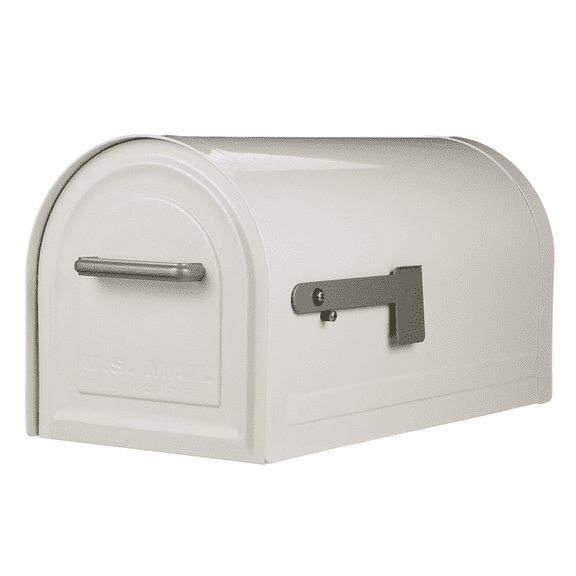 Architectural Mailboxes Reliant Large, Locking, Post Mount Mailbox, White, MB981WAM