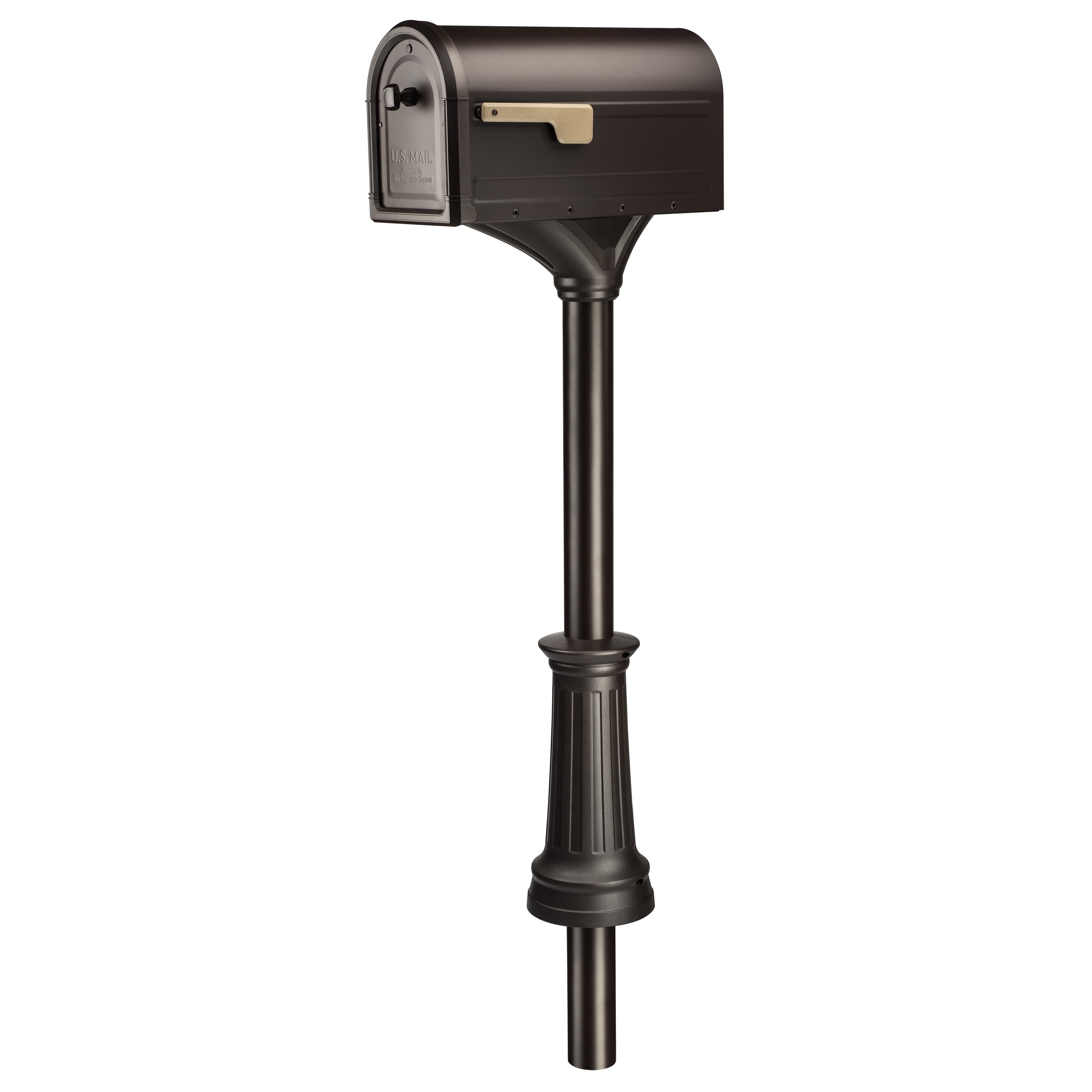 Architectural Mailboxes 7980RZ Roxbury Post Mount Mailbox & Premium Steel Combo - Rubbed Bronze - Large