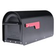 thumbnail image 1 of Architectural Mailboxes  Sequoia Galvanized Steel Post Mounted Black Mailbox, 9.72 x 8.03 x 20.79 in., 1 of 1