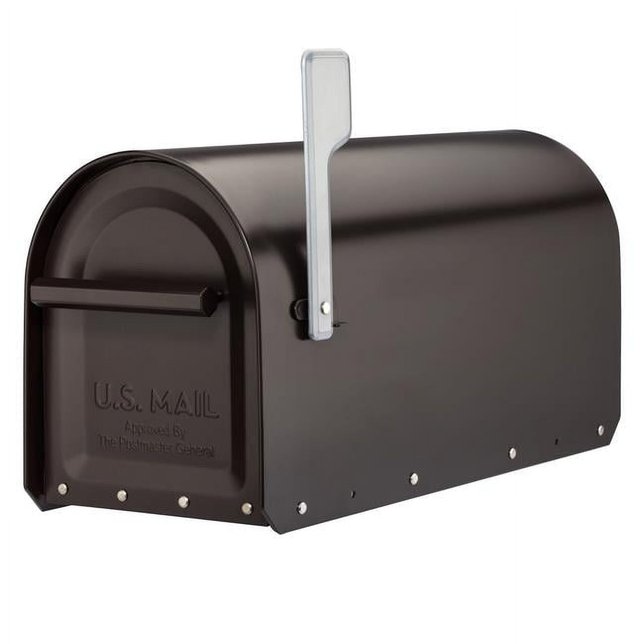 Large Rubbed Bronze Steel Post Mount Mailbox