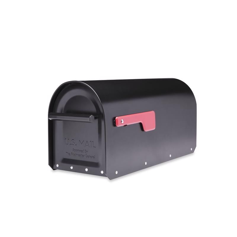 Large Black Powder Coated Steel Post Mount Mailbox