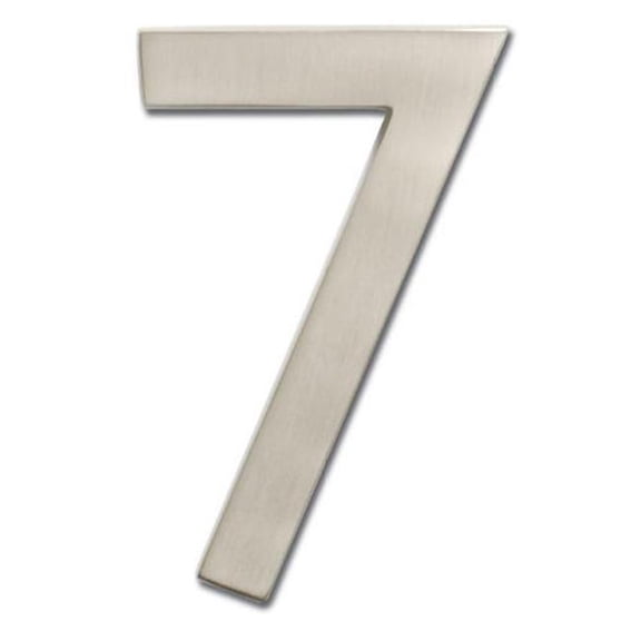 Architectural Mailboxes 3585SN-7 Solid Cast Brass 5 in. Satin Nickel Floating House Number 7