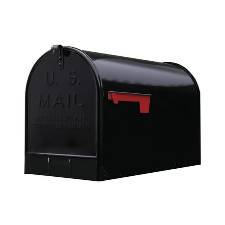 Architectural Mailboxes Stanley Galvanized Steel, Extra Large, Post-Mount Mailbox in Black