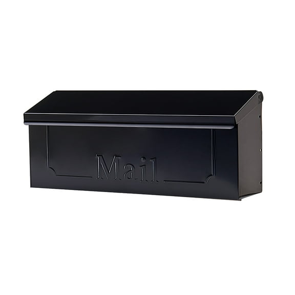 Architectural Mailboxes Townhouse Galvanized Steel, Small, Wall-Mount Mailbox in Black
