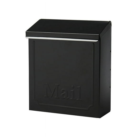 Architectural Mailboxes Townhouse Locking, Galvanized Steel, Small, Wall-Mount Mailbox in Black