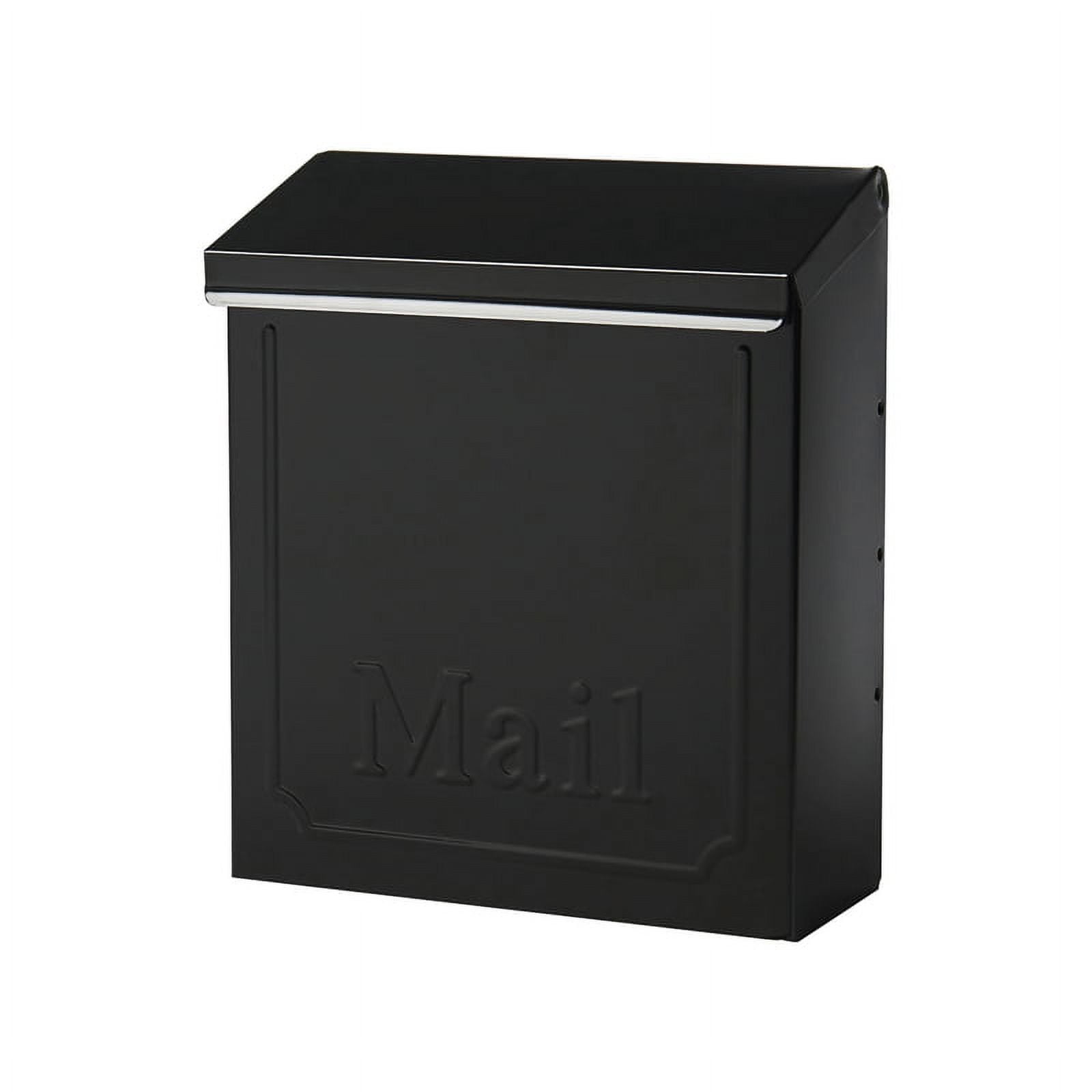 Small Black Lockable Steel Wall Mount Mailbox