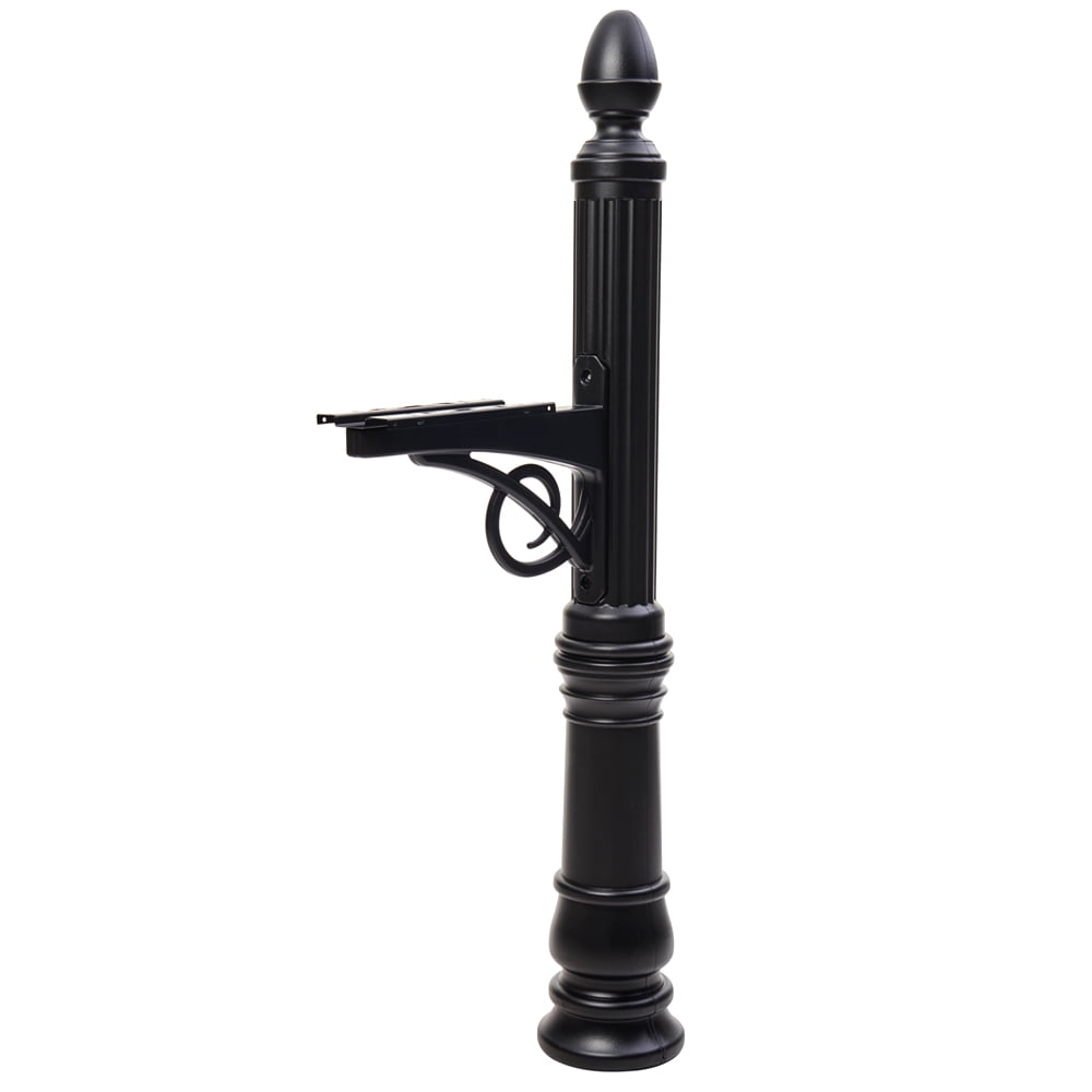Victorian Black Polycarbonate Decorative Mailbox Post