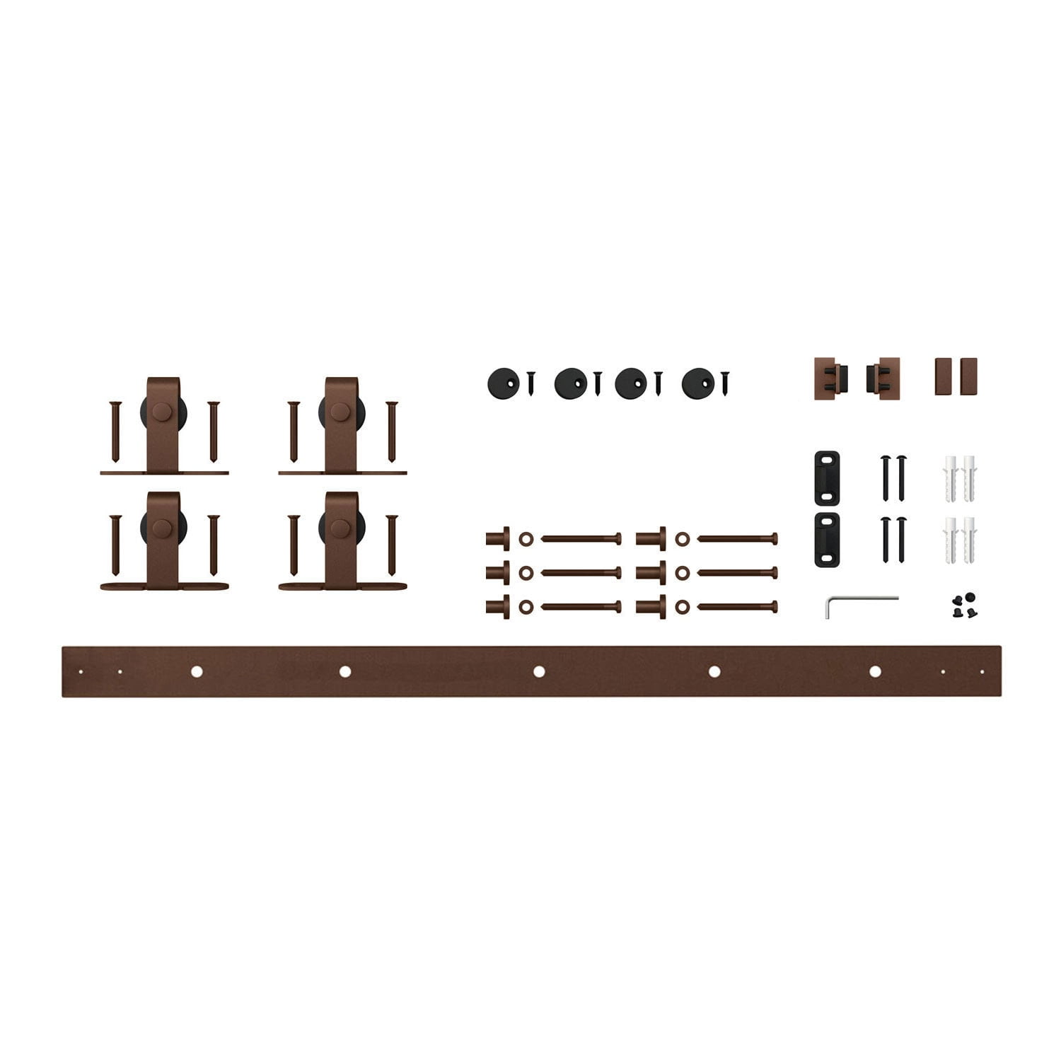 48" Oil-Rubbed Bronze Double Barn Door Hardware Kit