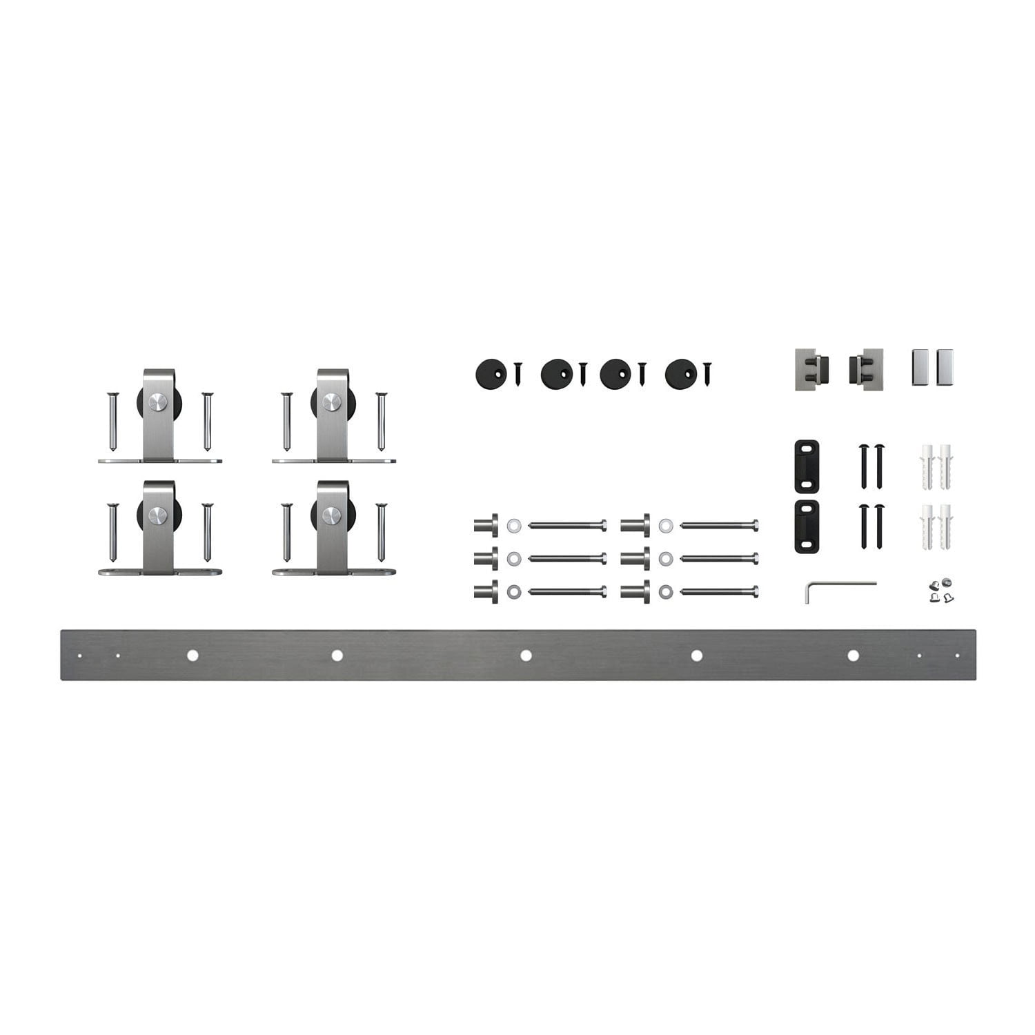 48" Stainless Steel Double Barn Door Hardware Kit