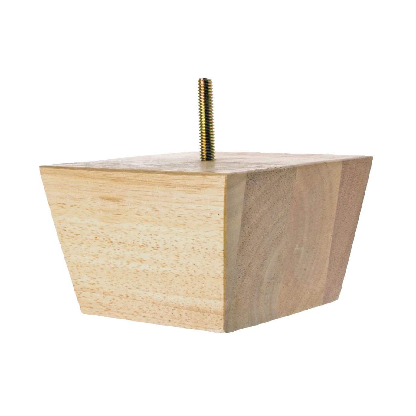 Unfinished Solid Hardwood Square Bun Foot Leg