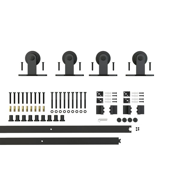 Architectural Products by Outwater Barn Door Black Solid Steel Sliding