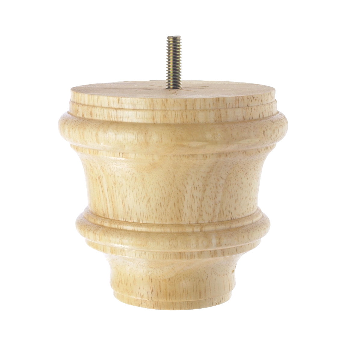 4-Inch Unfinished Solid Hardwood Round Bun Foot