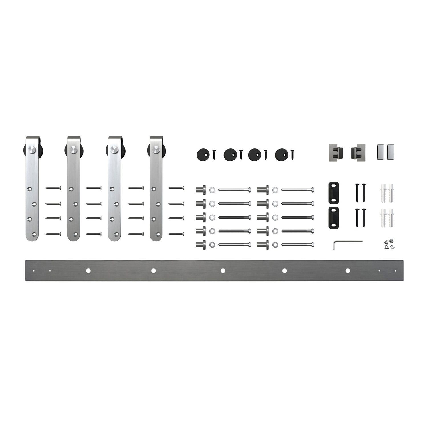 72-Inch Stainless Steel Double Barn Door Hardware Kit