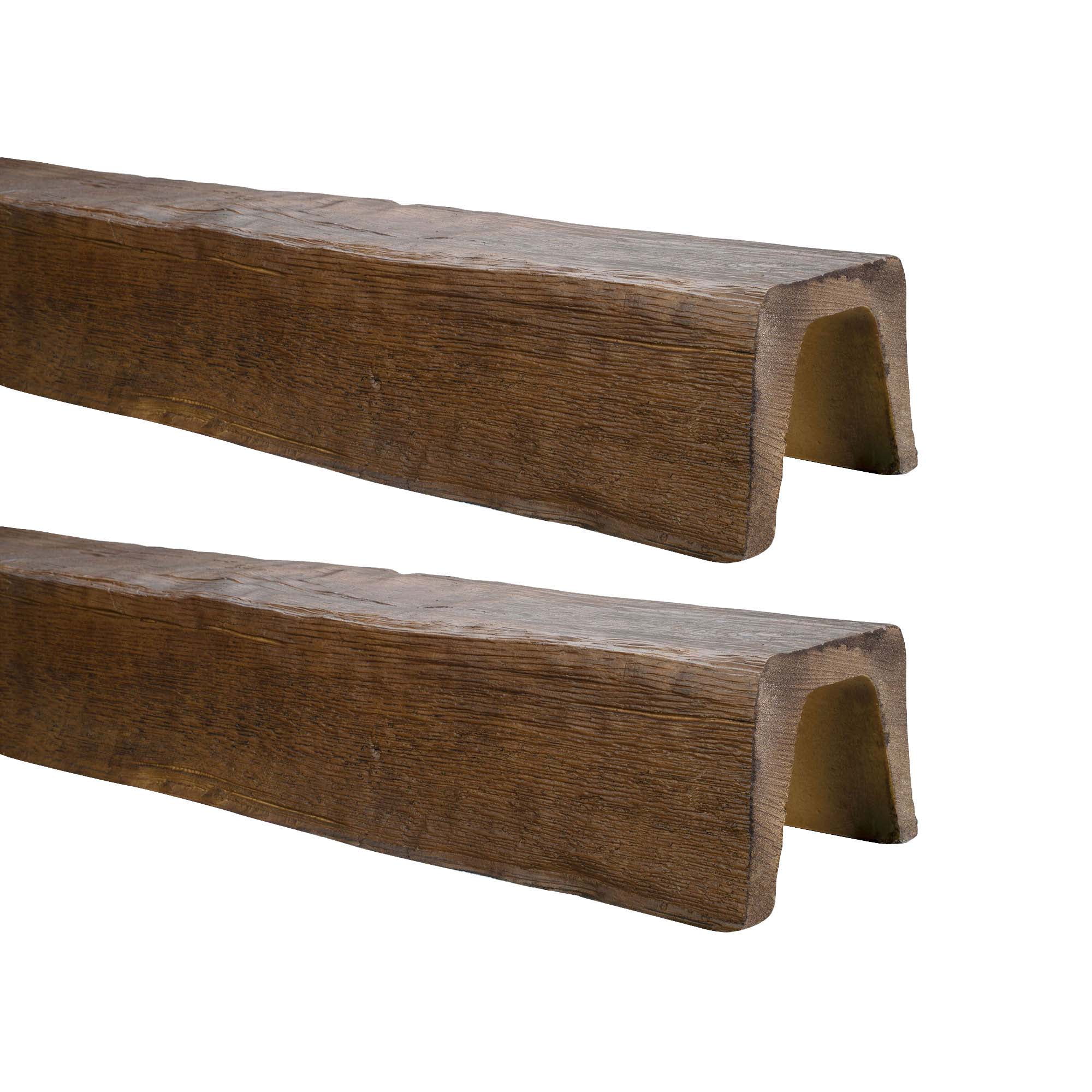 Medium Oak Faux Wood U-Shaped Ceiling Beam Set