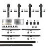 137.75'' Black Solid Steel Sliding Barn Door Hardware Kit for Double Wood Doors