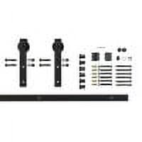 Black Solid Steel Sliding Barn Door Hardware Kit for Single Wood Doors