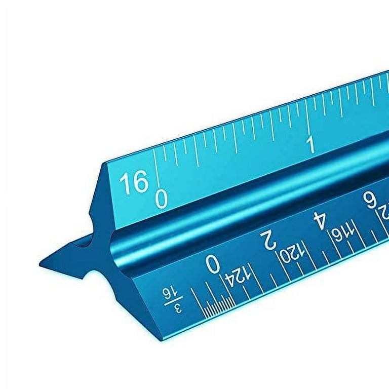 Thl-1 Architectural Scale Ruler, 12' Aluminum Architect Scale, Triangular Scale, Scale Ruler for Blueprint, Triangle Ruler, Drafting Ruler, Architect