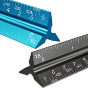 Architectural Scale Ruler, 12" Aluminum Architect Scale, Triangular Scale, Scale Ruler, Triangle Ruler, Drafting Ruler, Architect Ruler, Metal Scale Ruler, Architecture Ruler(2 Pack)