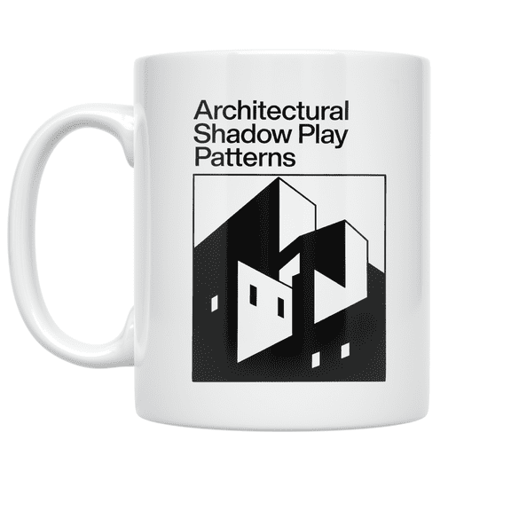 Architectural Shadow Play Patterns - Minimalist Art Enthusiast - 11 oz Ceramic Coffee Mug